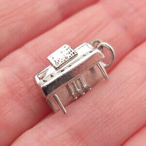 Carl Art 925 Sterling Silver Antique Art Deco Piano 3D Mini Charm Pendant